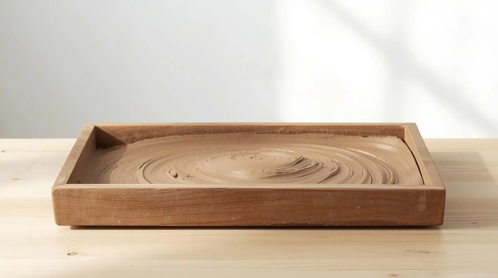 clay field therapy tray with clay on table