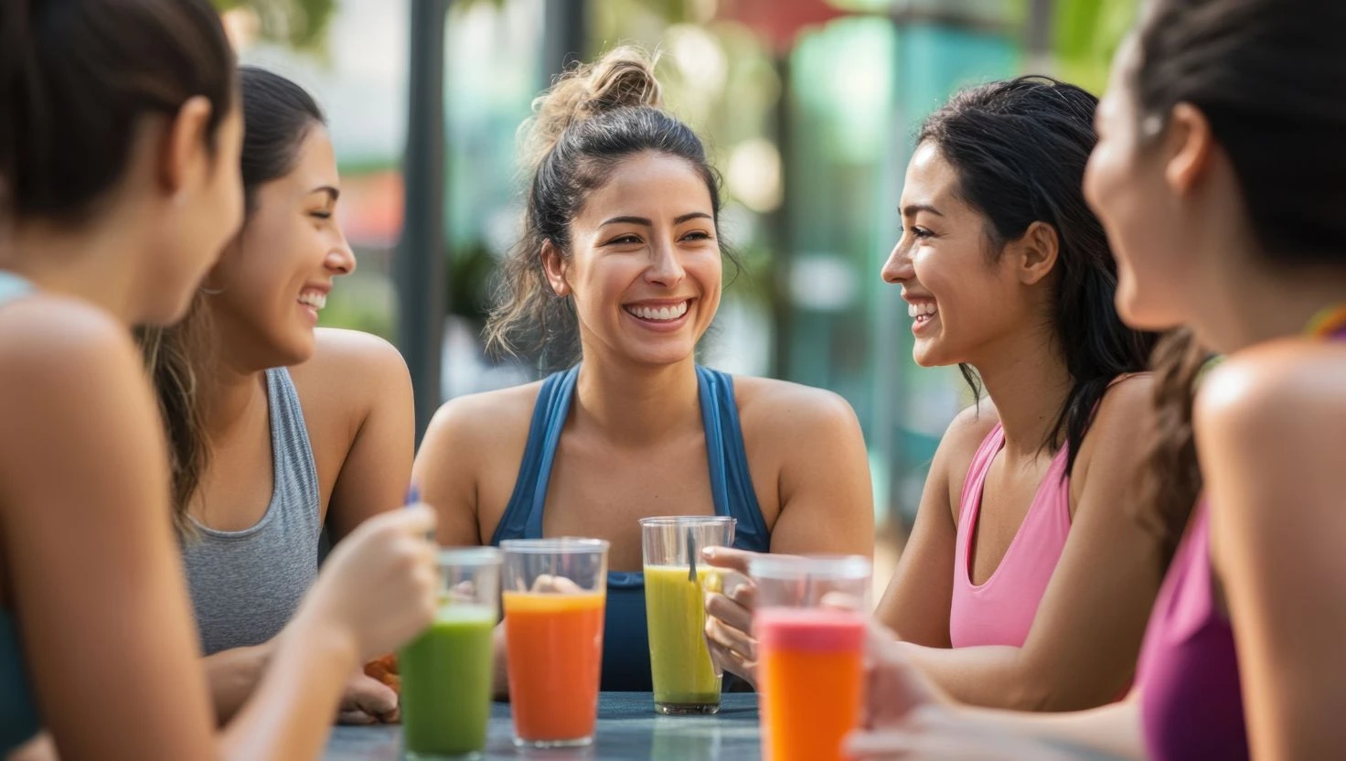 retreat programs women drinking smoothies
